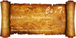 Csikár Teobalda névjegykártya